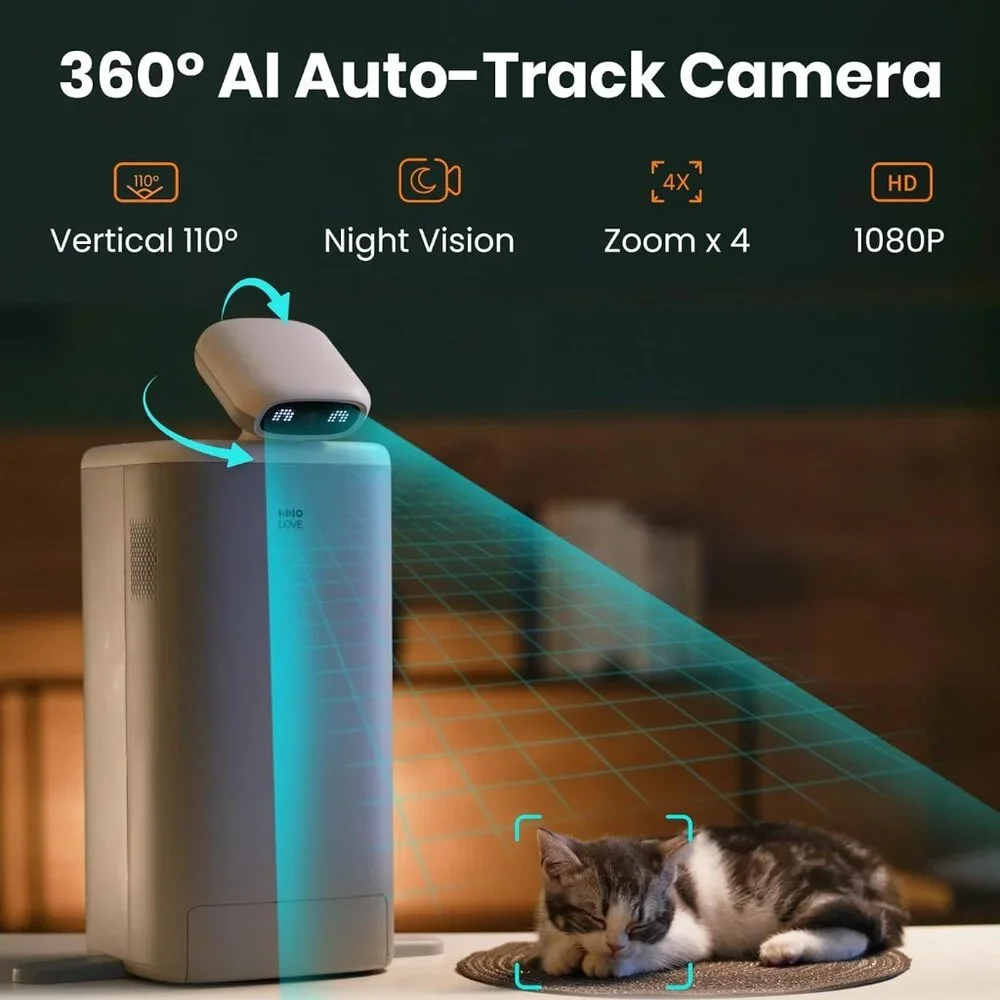 HHOLOVE O Sitter Cat Camera With App Controlled Smart Companion Robot For Cats